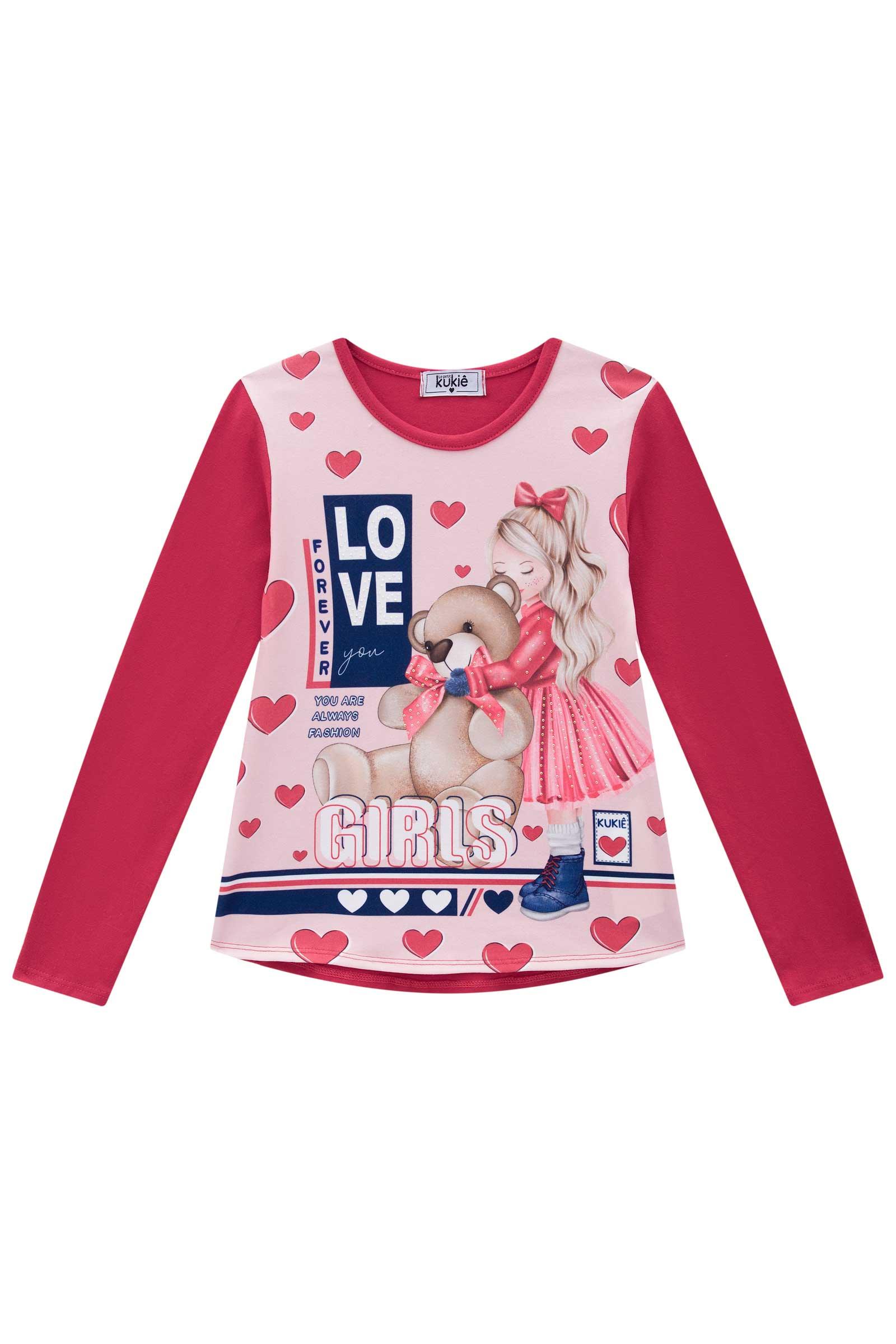 Camiseta Love Forever Girls Kukiê - Arisa Kids