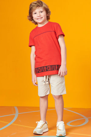 Camiseta Summer Vermelho Luc.boo - Arisa Kids